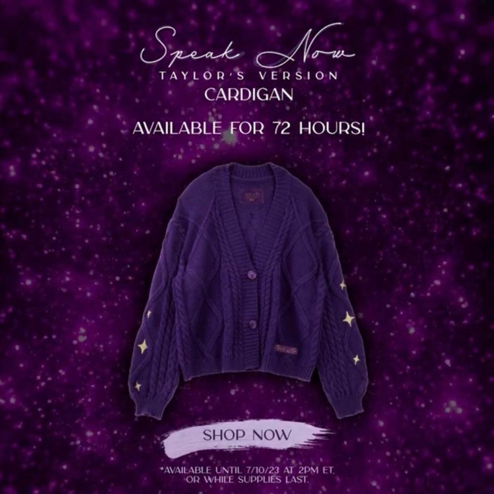 Official Taylor Swift Speak Now (Taylor’s Version) Cardigan Size XS/S NWT Sealed